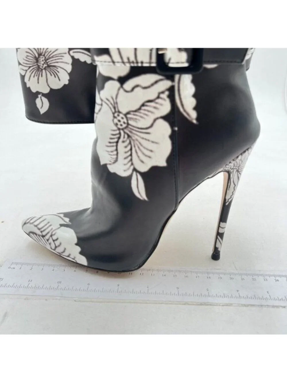 Knee High Boots for Women Stiletto Heel Womens Boots Side Zipper Black White